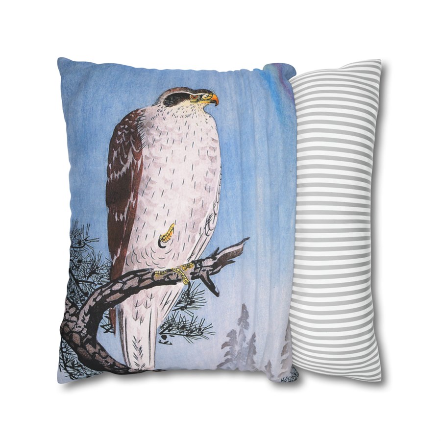 Japanese Koson Goshawk on Branch Pillow Case