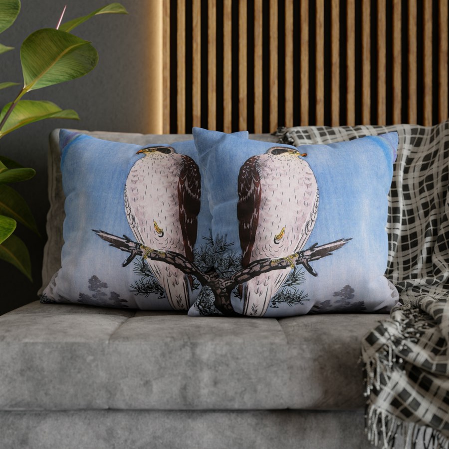 Japanese Koson Goshawk on Branch Pillow Case - Image 5