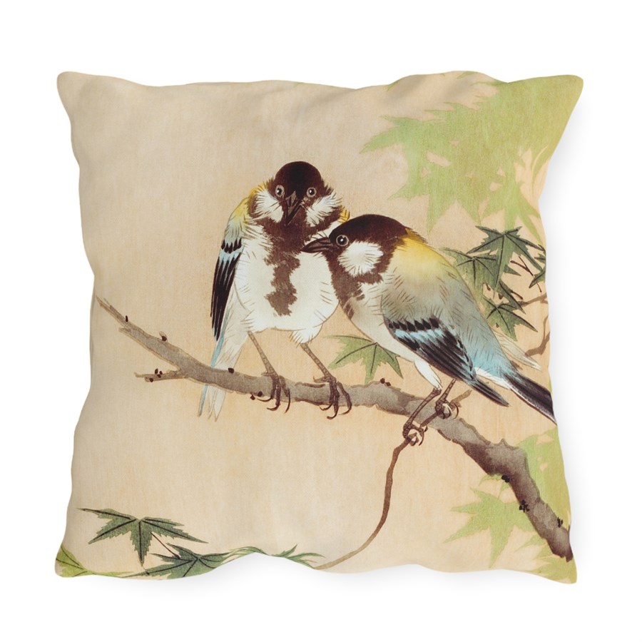 Ohara Koson Great Tits On Maple Branch. Outdoor Pillow J12-13 - Image 2