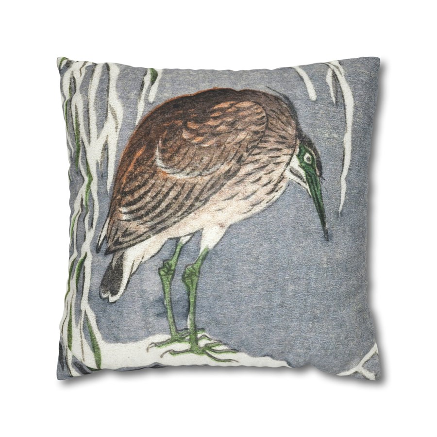 Ohara Koson Heron On Snowy Tree - Pillow Case - Image 2