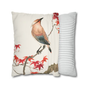 Ohara Koson Japanese Plague Bird On Maple Branch. Pillow Case J12-1