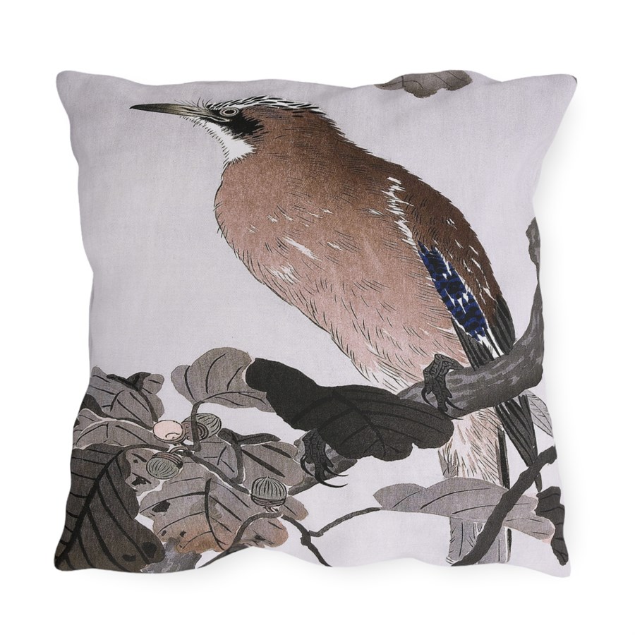 Ohara Koson Jay On Oak Tree. Outdoor Pillow J12-80 - Image 2