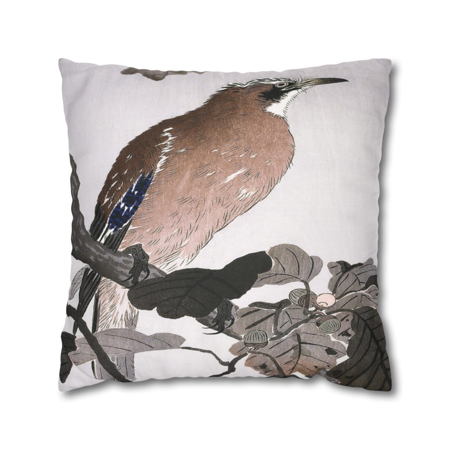 Ohara Koson Jay On Oak Tree - Pillow Case - Image 2