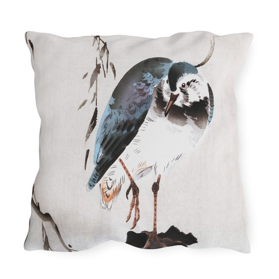 Ohara Koson Lapwing On Tree Stump. Outdoor Pillow J12-10 - Image 2