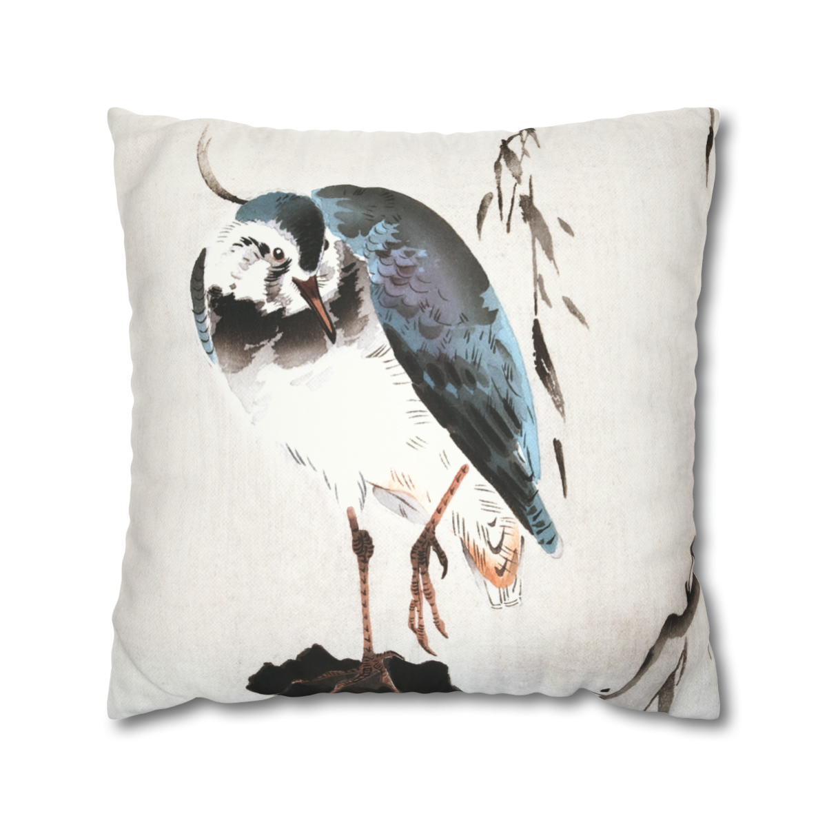 Ohara Koson Lapwing On Tree Stump - Pillow Case - Image 2