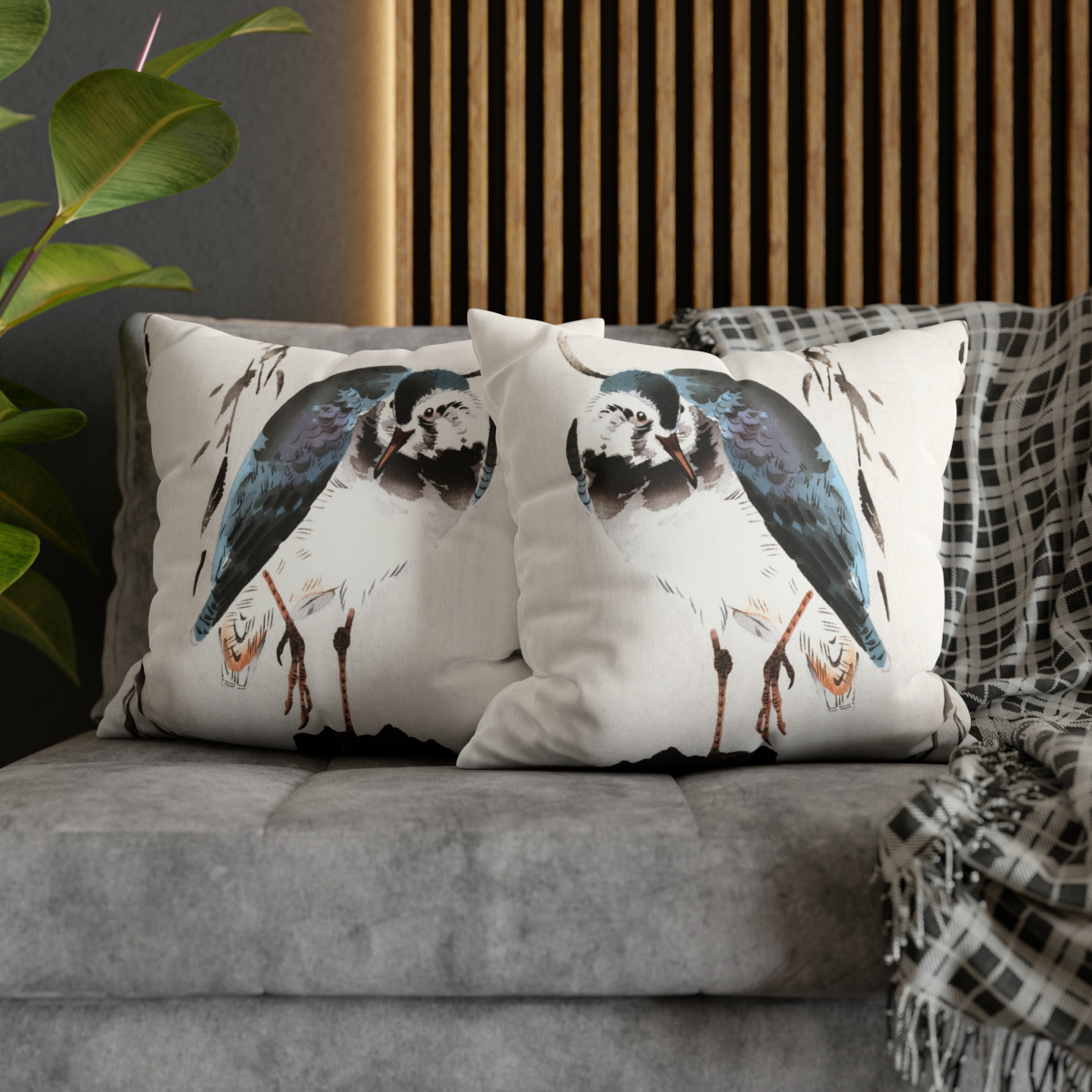 Ohara Koson Lapwing On Tree Stump - Pillow Case - Image 5