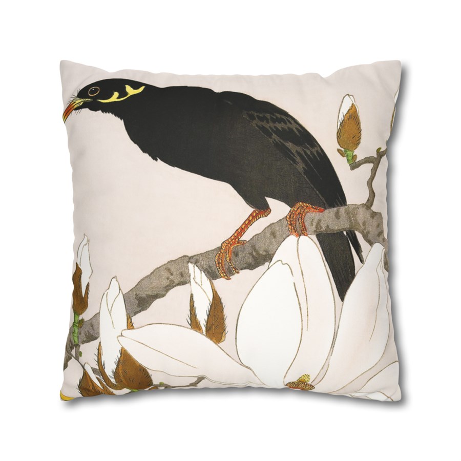 Ohara Koson Myna & Magnolia - Pillow Case - Image 2