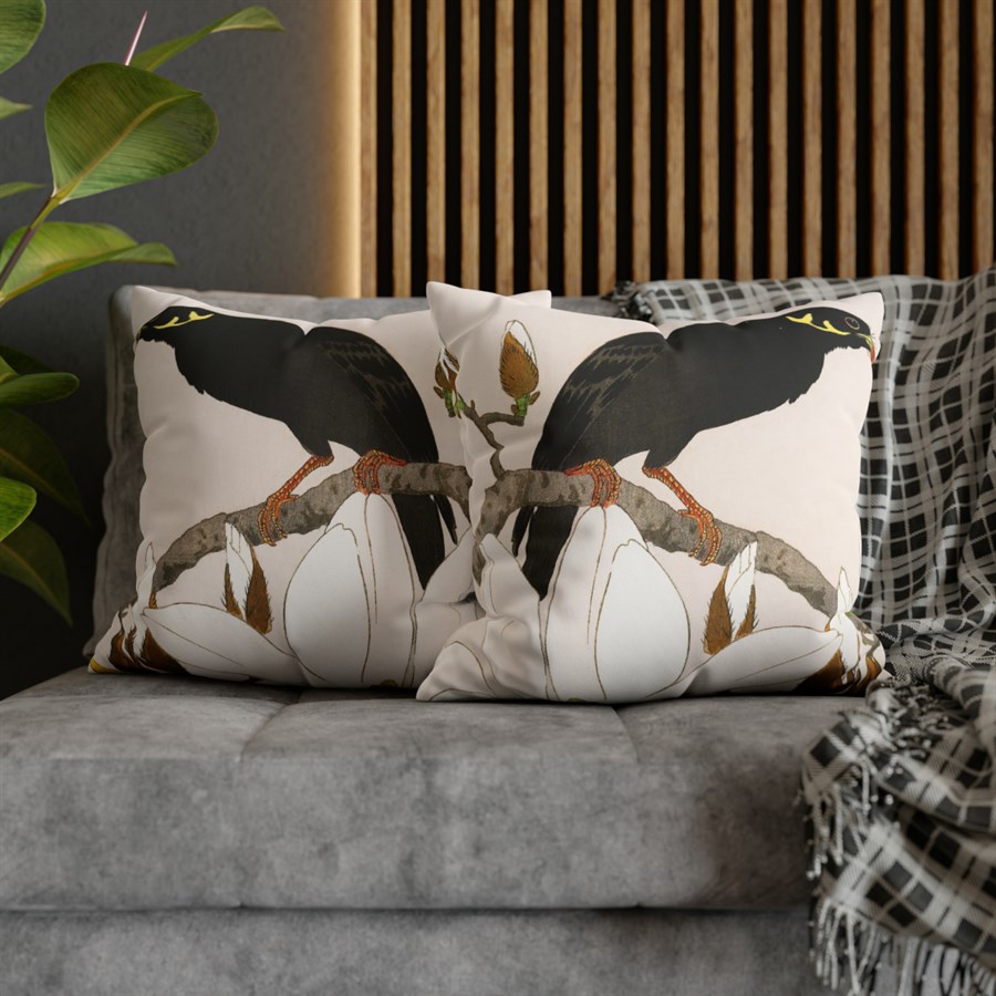 Ohara Koson Myna & Magnolia - Pillow Case - Image 5
