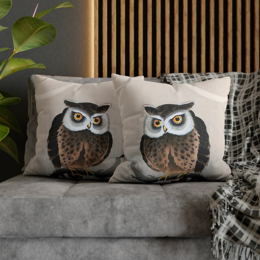 Ohara Koson Owl & New Moon - Pillow Case 5 Ohara Koson Owl & New Moon - Pillow Case - Image 5