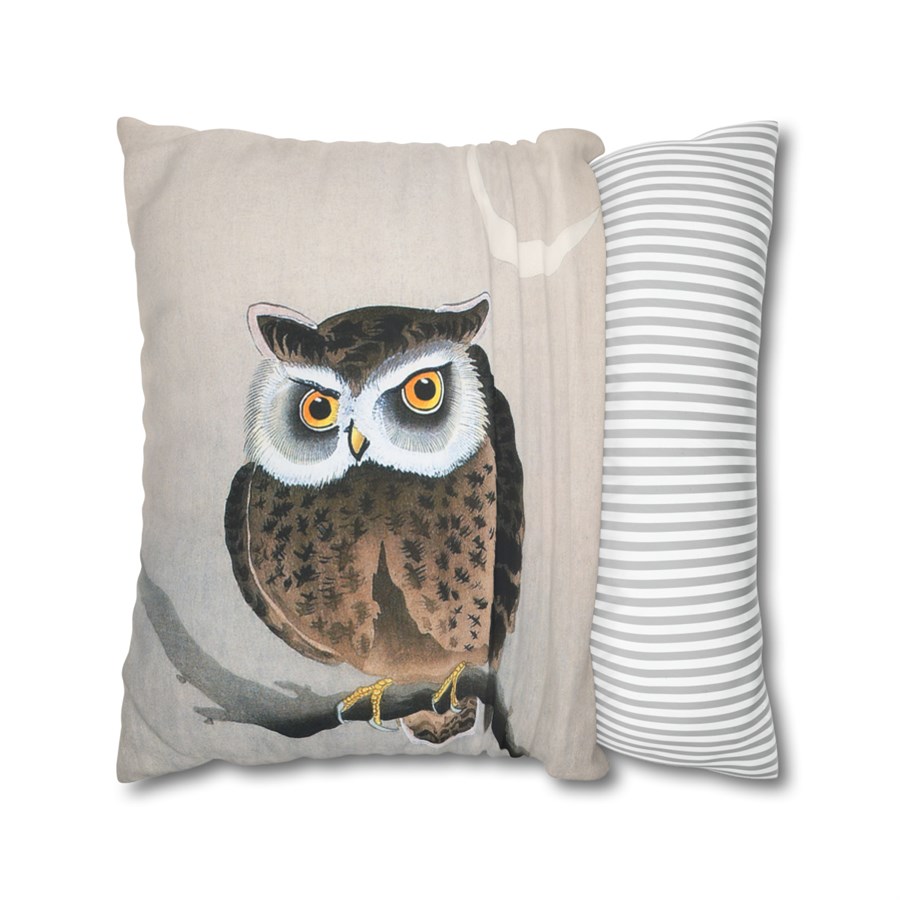 Ohara Koson Owl & New Moon - Pillow Case 1 Ohara Koson Owl & New Moon - Pillow Case