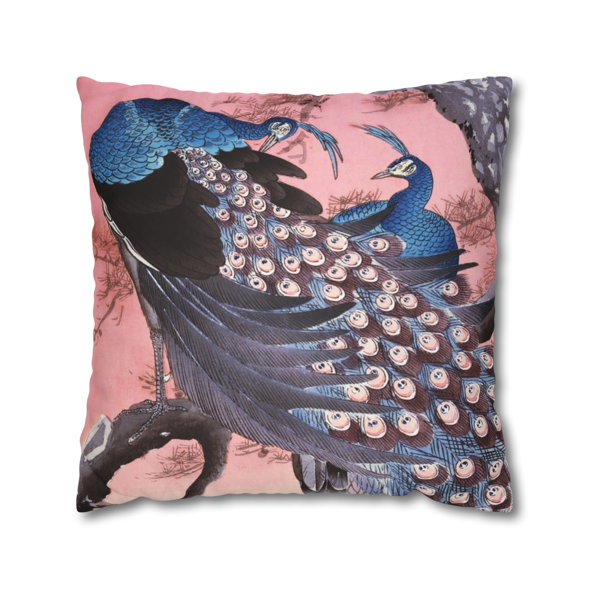 Ohara Koson Peacocks On Branch - Pillow Case - Image 2
