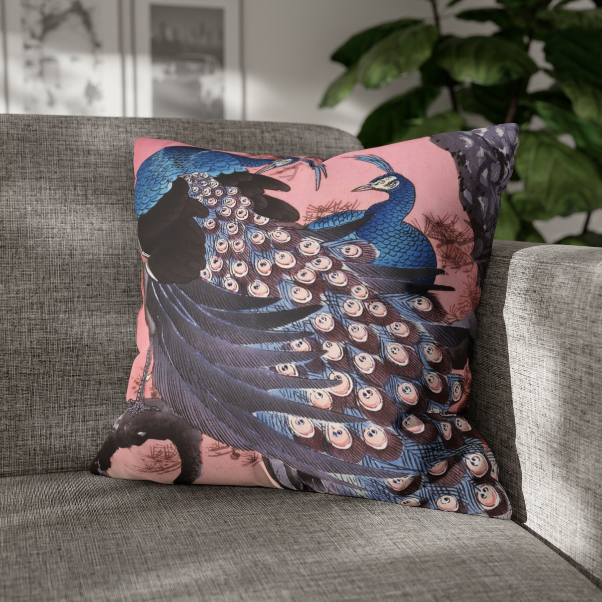 Ohara Koson Peacocks On Branch - Pillow Case - Image 4