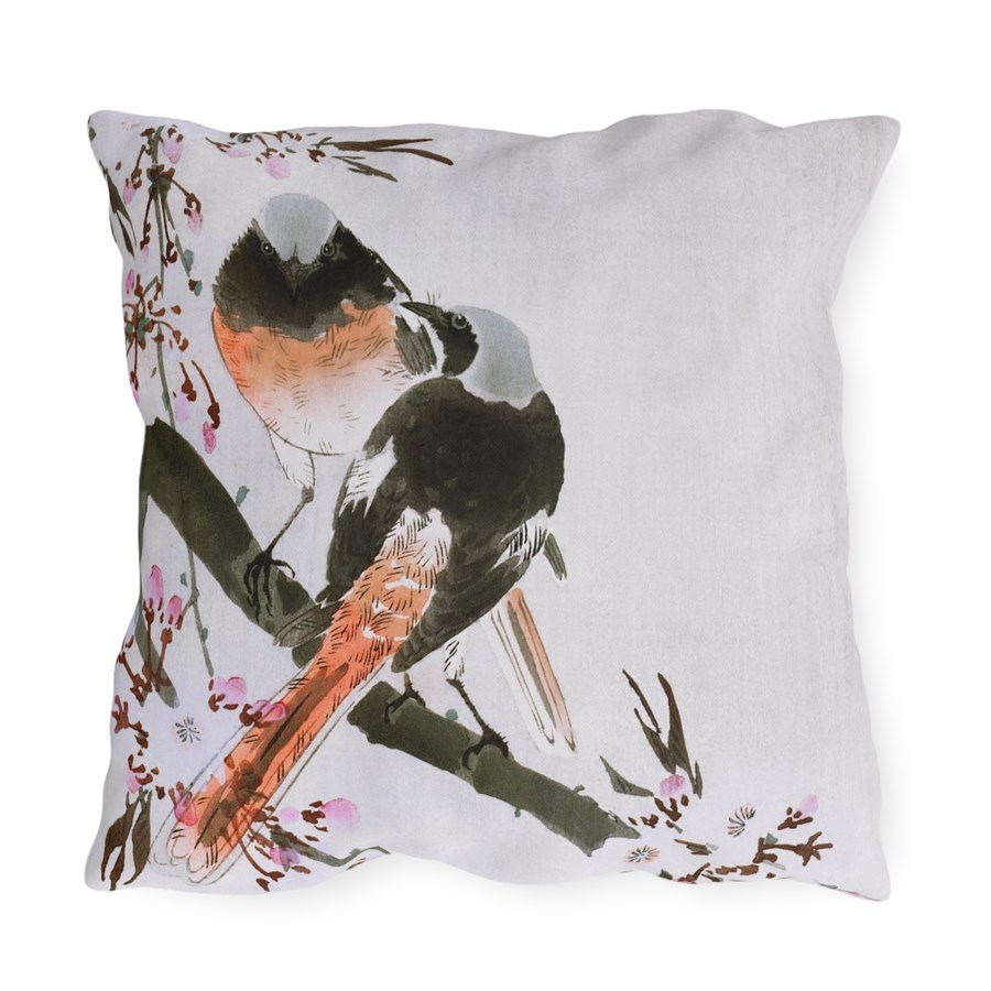 Ohara Koson Sable Red Tails. Outdoor Pillow J12-16 - Image 2