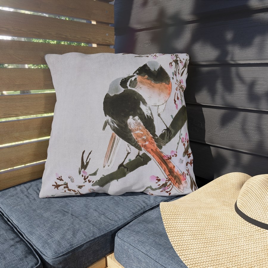 Ohara Koson Sable Red Tails. Outdoor Pillow J12-16 - Image 3