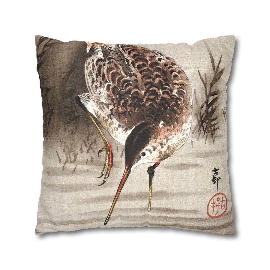 Ohara Koson Snipe In Water - Pillow Case - Image 6