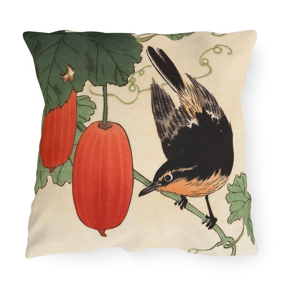 Ohara Koson Songbird & Fruits. Outdoor Pillow J12-29
