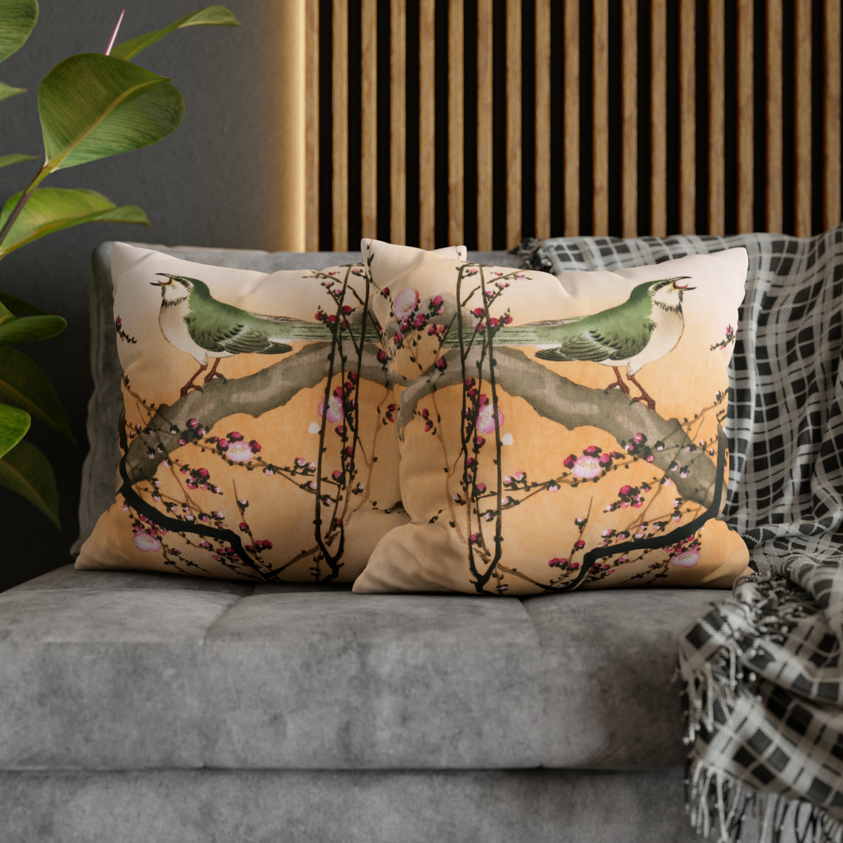 Ohara Koson Songbird On Blossom Branch - Pillow Case - Image 5