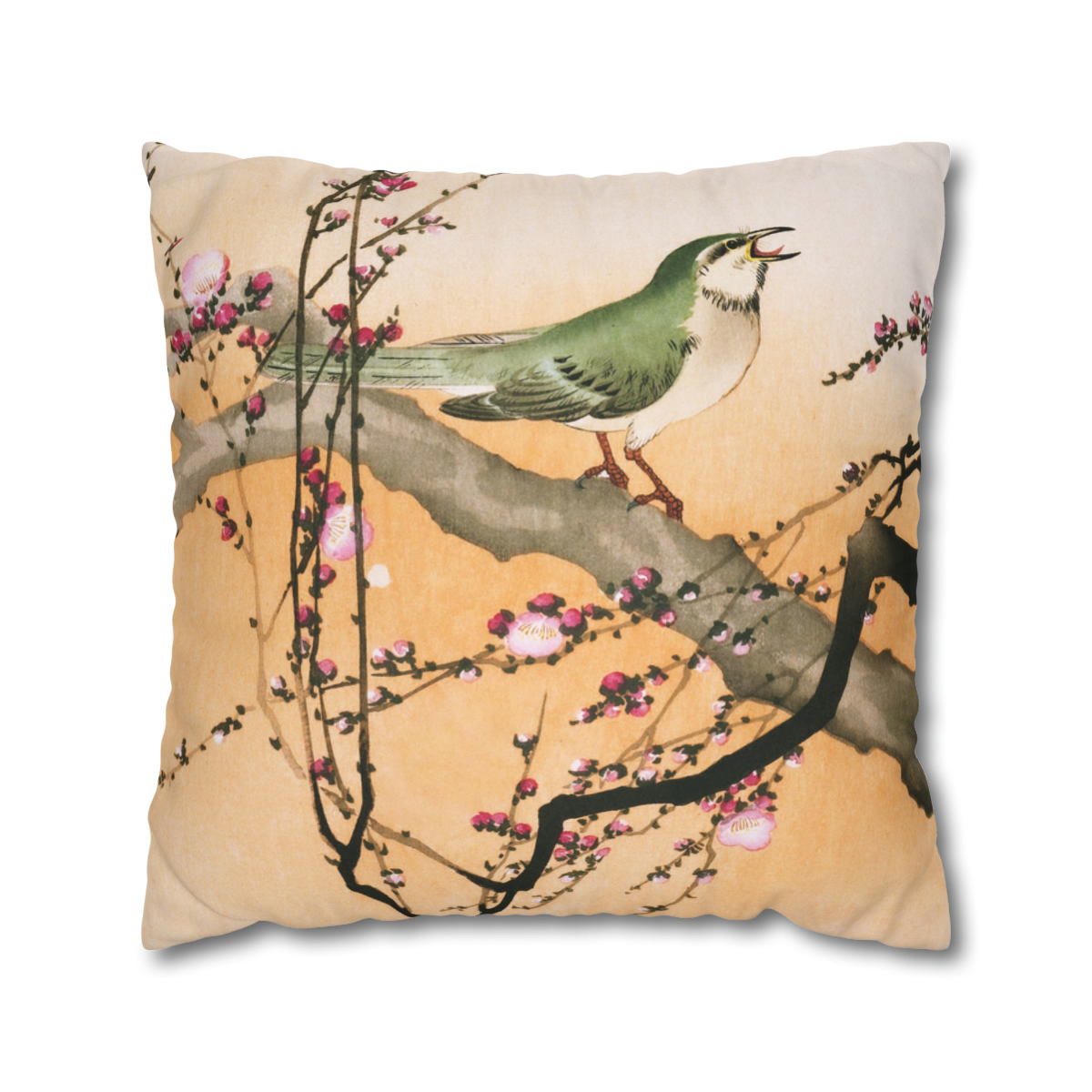 Ohara Koson Songbird On Blossom Branch - Pillow Case - Image 2