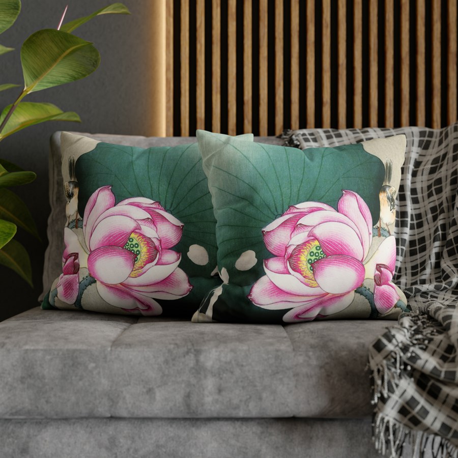 Ohara Koson Sparrow & Lotus - Pillow Case - Image 5