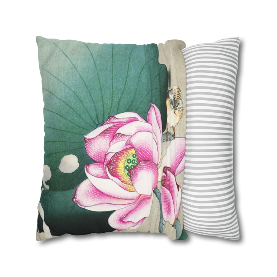 Ohara Koson Sparrow & Lotus - Pillow Case