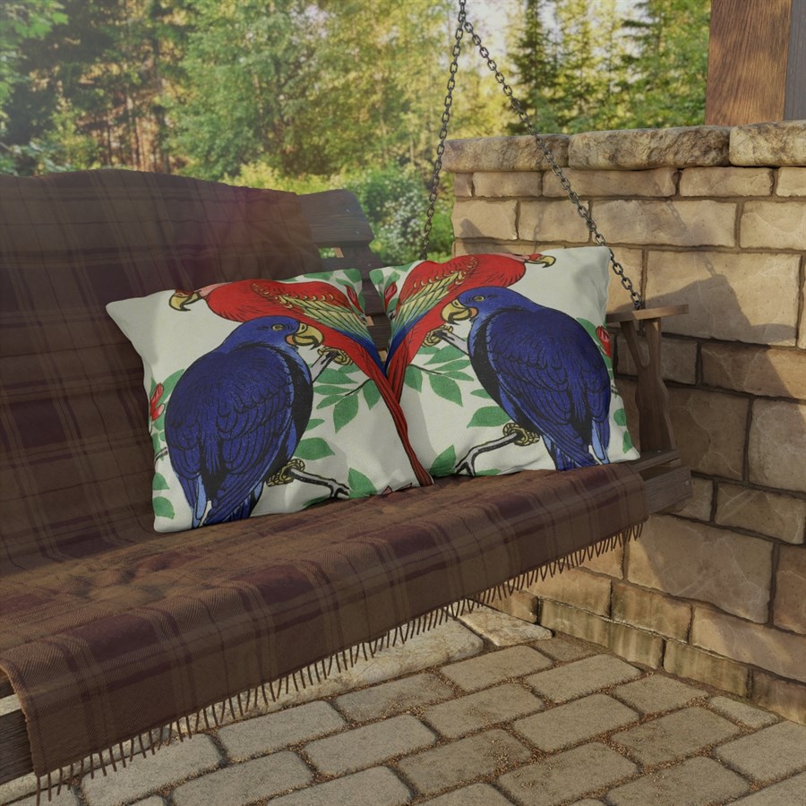 Ohara Koson Two Parrots. Outdoor Pillow J12-82 - Image 4