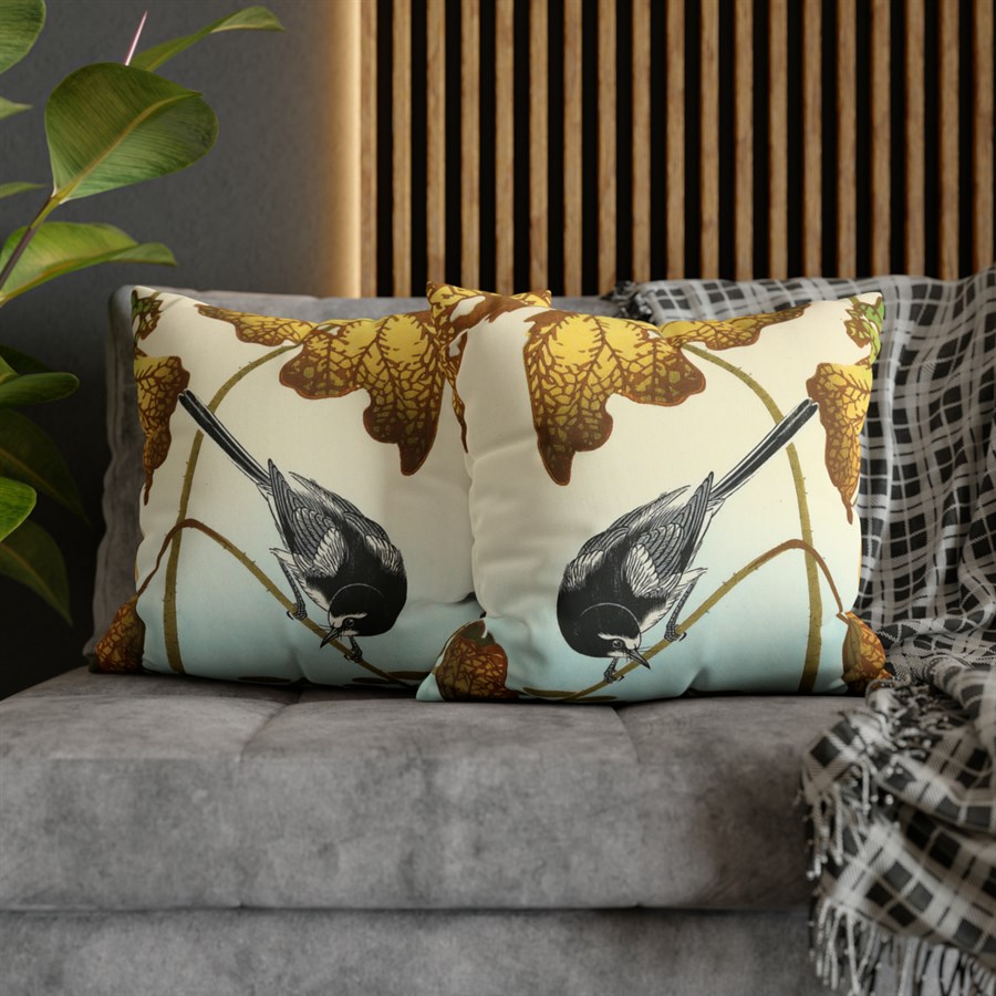 Ohara Koson Wagtail & Lotus - Pillow Case - Image 5