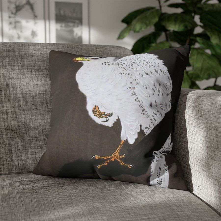 Ohara Koson White Eagle On Branch - Pillow Case - Image 4