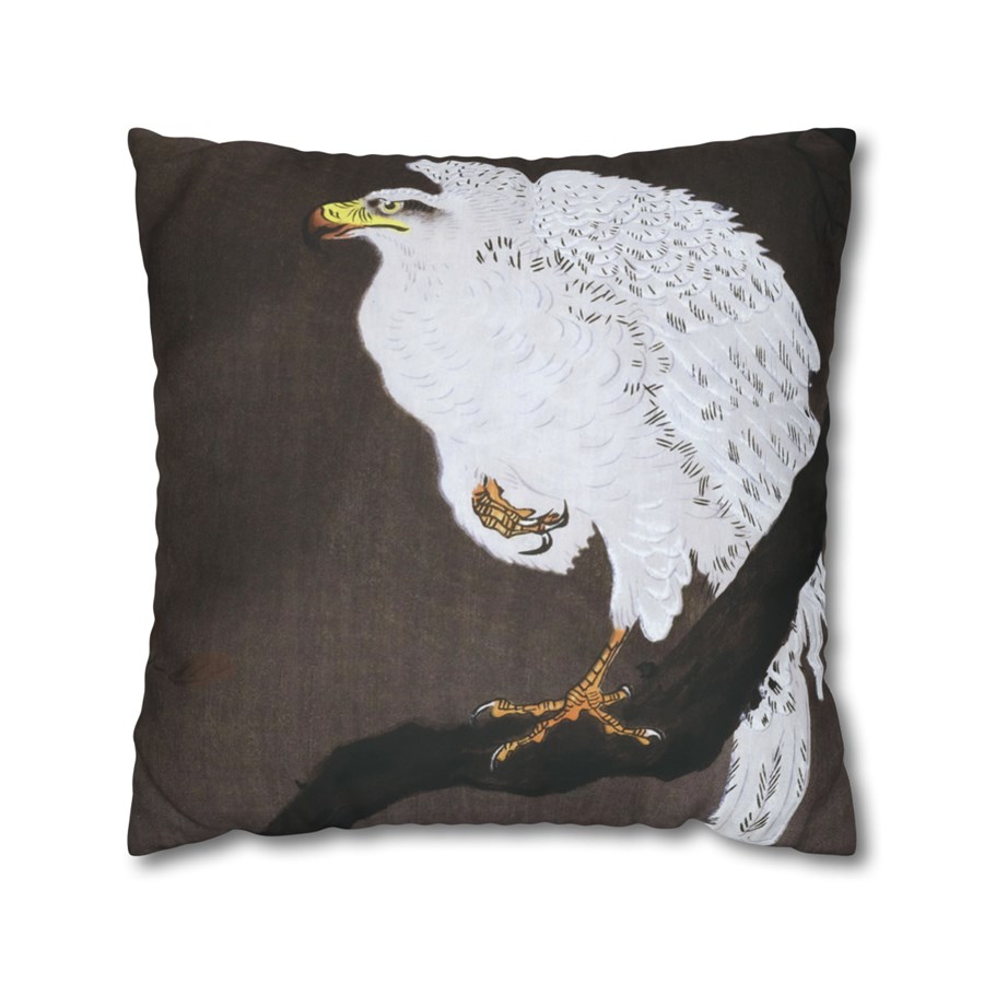 Ohara Koson White Eagle On Branch - Pillow Case - Image 2