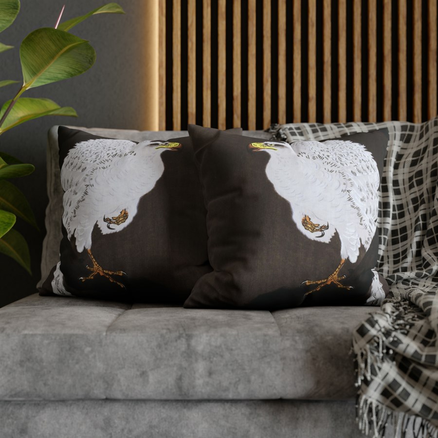 Ohara Koson White Eagle On Branch - Pillow Case - Image 5