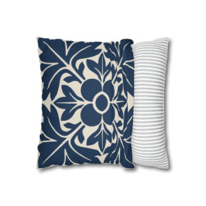 Petals & Leaves Pattern In Blue - Pillow Case