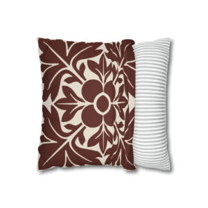 Petals & Leaves Pattern In Brown - Pillow Case