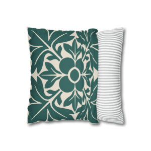 Petals & Leaves Pattern In Green - Pillow Case