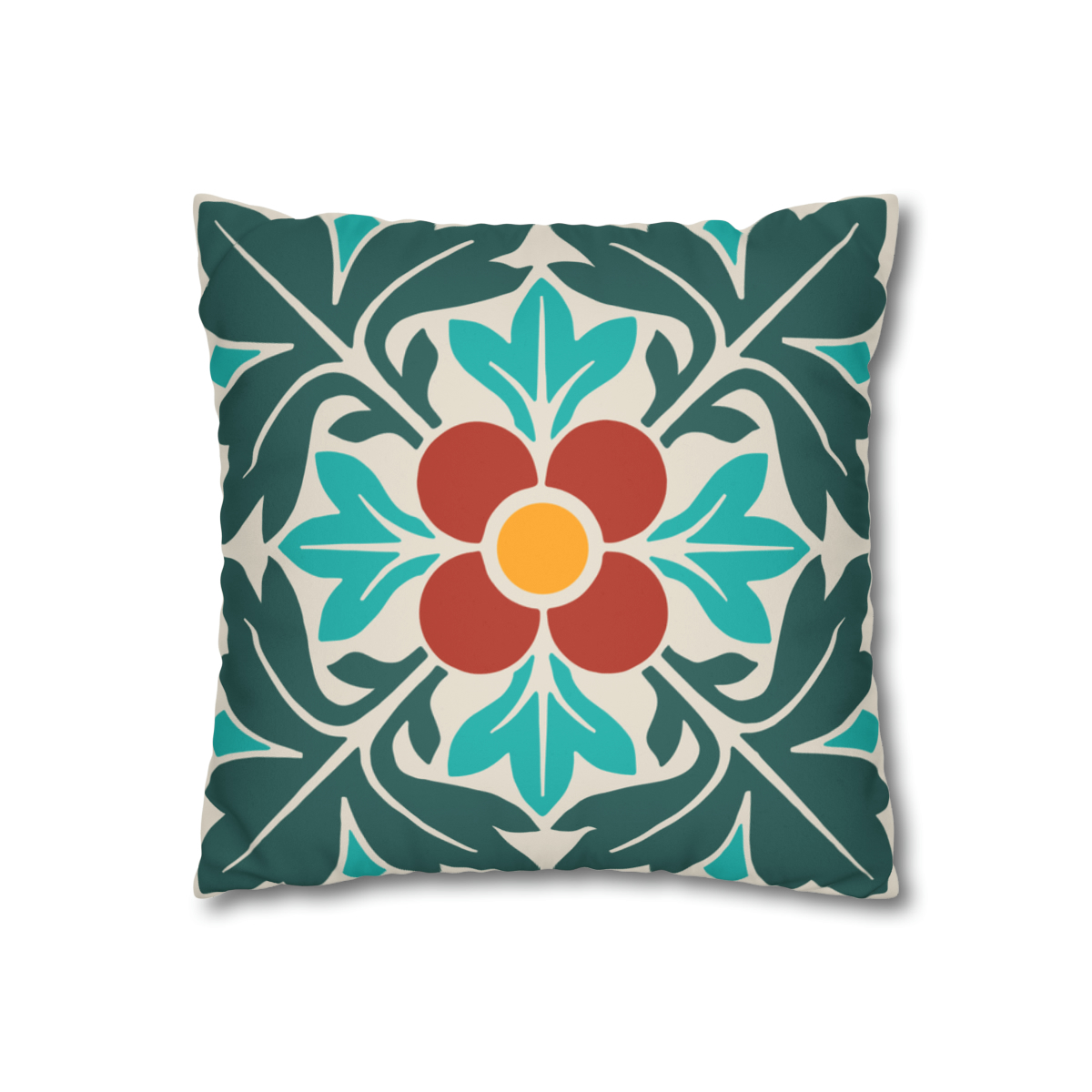 Petals & Leaves Pattern in Multicolor - Pillow Case - Image 2