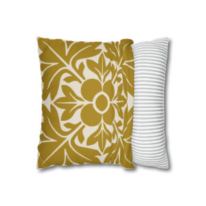 Petals & Leaves Pattern in Mustard Yellow - Pillow Case
