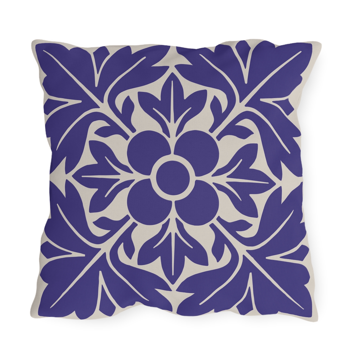 Petals & Leaves Pattern In Purple - Outdoor Pillow - Image 3