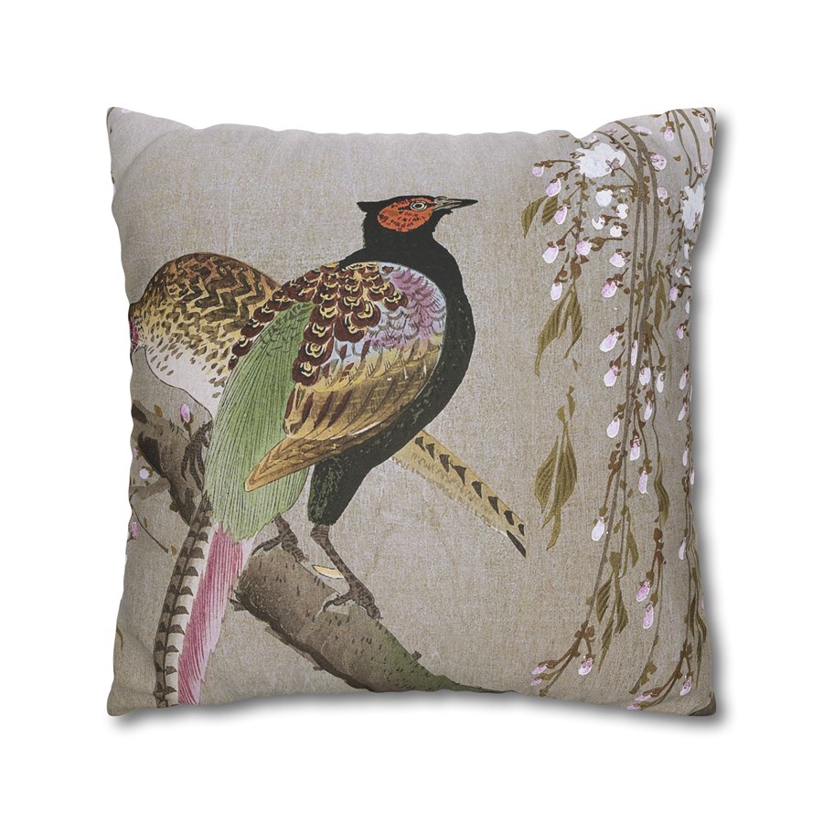 Ohara Koson Pheasants on Cherry Blossom Branch - Pillow Case - Image 2