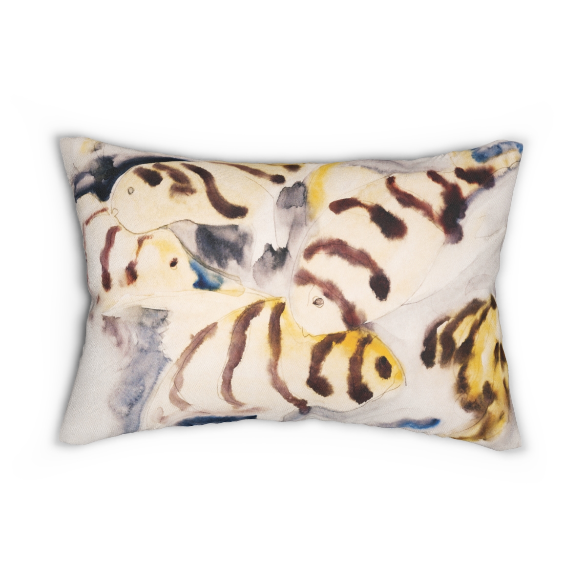 Yellow Fish With Stripes Lumbar Pillow  S3-2 - Image 2