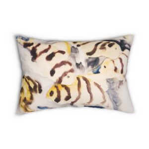 Yellow Fish With Stripes Lumbar Pillow  S3-2