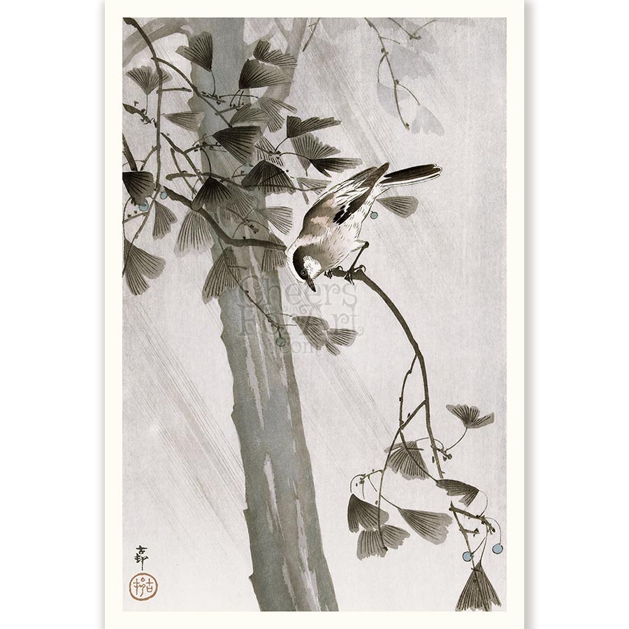 Bird, Tree and Storm Ohara Koson - Art Print 1 Bird, Tree and Storm Ohara Koson - Art Print