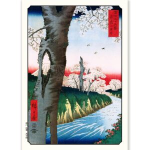 Cherry Blossoms by River Andō Hiroshige - Art Print