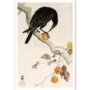 Crow and Persimmon Ohara Koson - Art Print