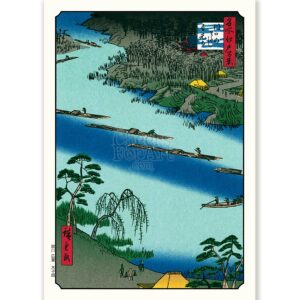 Ferry and River Andō Hiroshige - Art Print