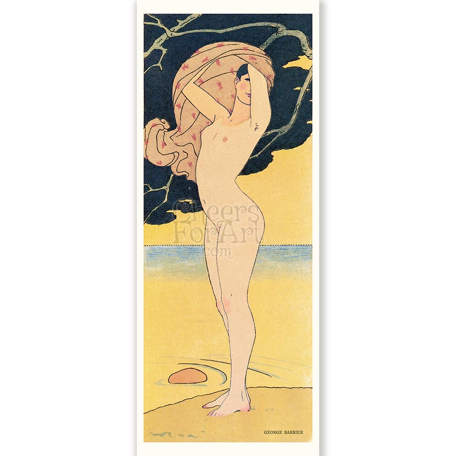 George Barbier Nude Lady on Beach - Art Print
