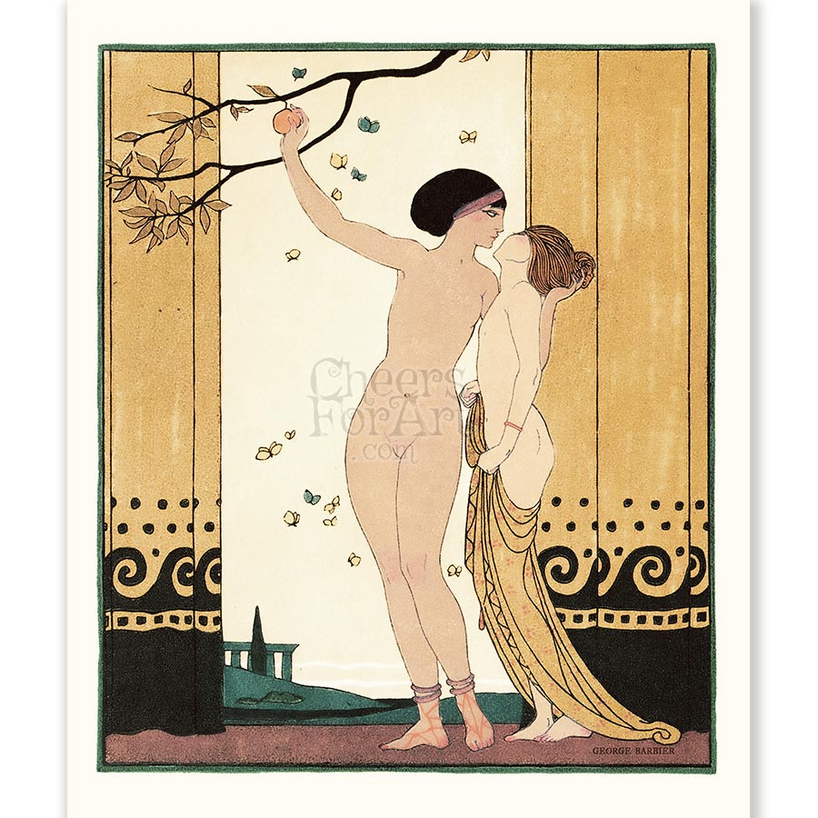 George Barbier Two ladies - Art Print