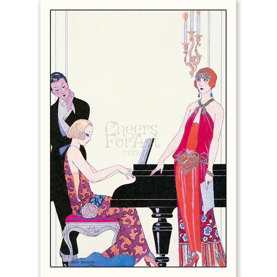Girls with Piano George Barbier - Art Print