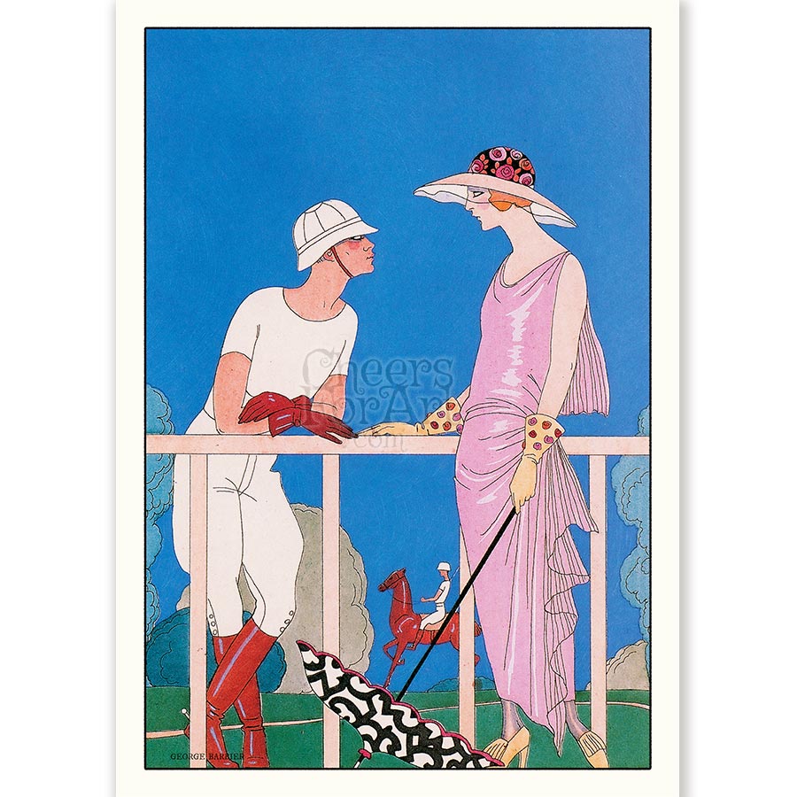 Greeting at Horsecourse George Barbier - Art Print