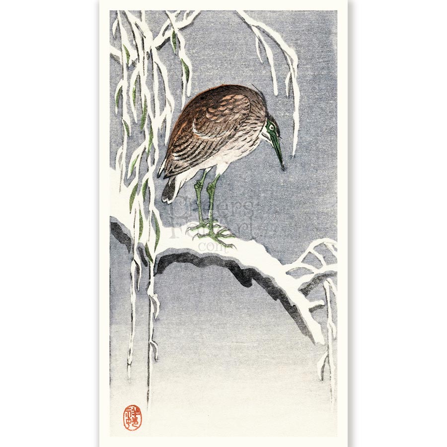 Heron, Tree Branch, and Snow Ohara Koson - Art Print 8 Heron, Tree Branch, and Snow Ohara Koson - Art Print - Image 8
