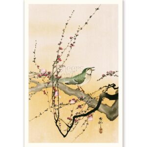 Japanese Song Bird and Plum Blossom Ohara Koson - Art Print