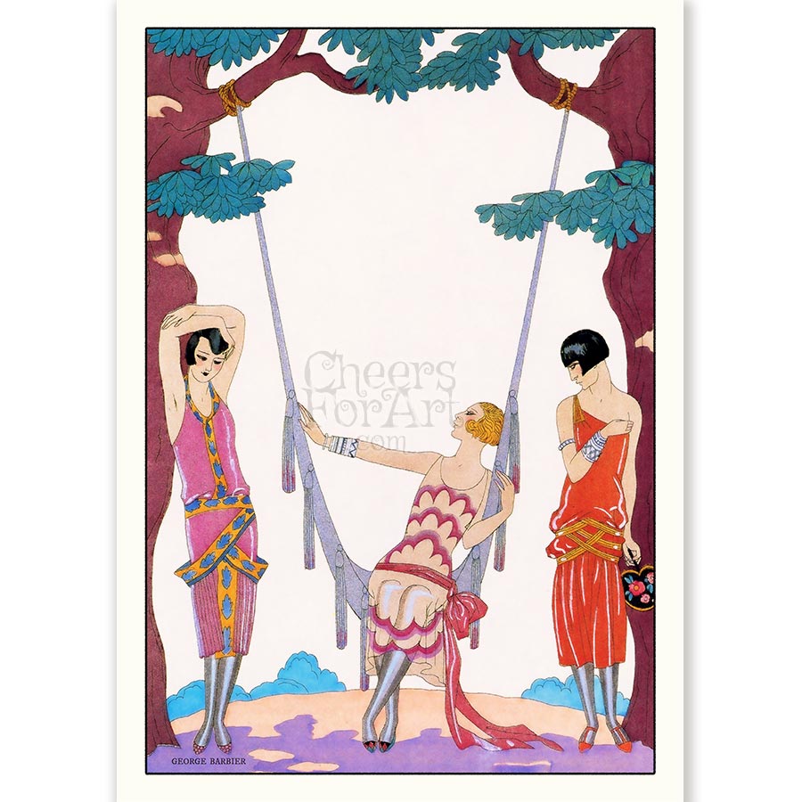 Ladies and a Swing George Barbier - Art Print