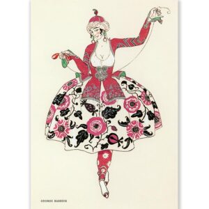 Lady in Light Flowery Dress George Barbier - Art Print